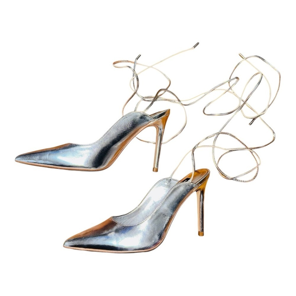 Chic Silver Strappy Heels